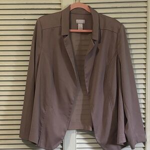 Lane Bryant collection sheer back Chic Taupe Blazer